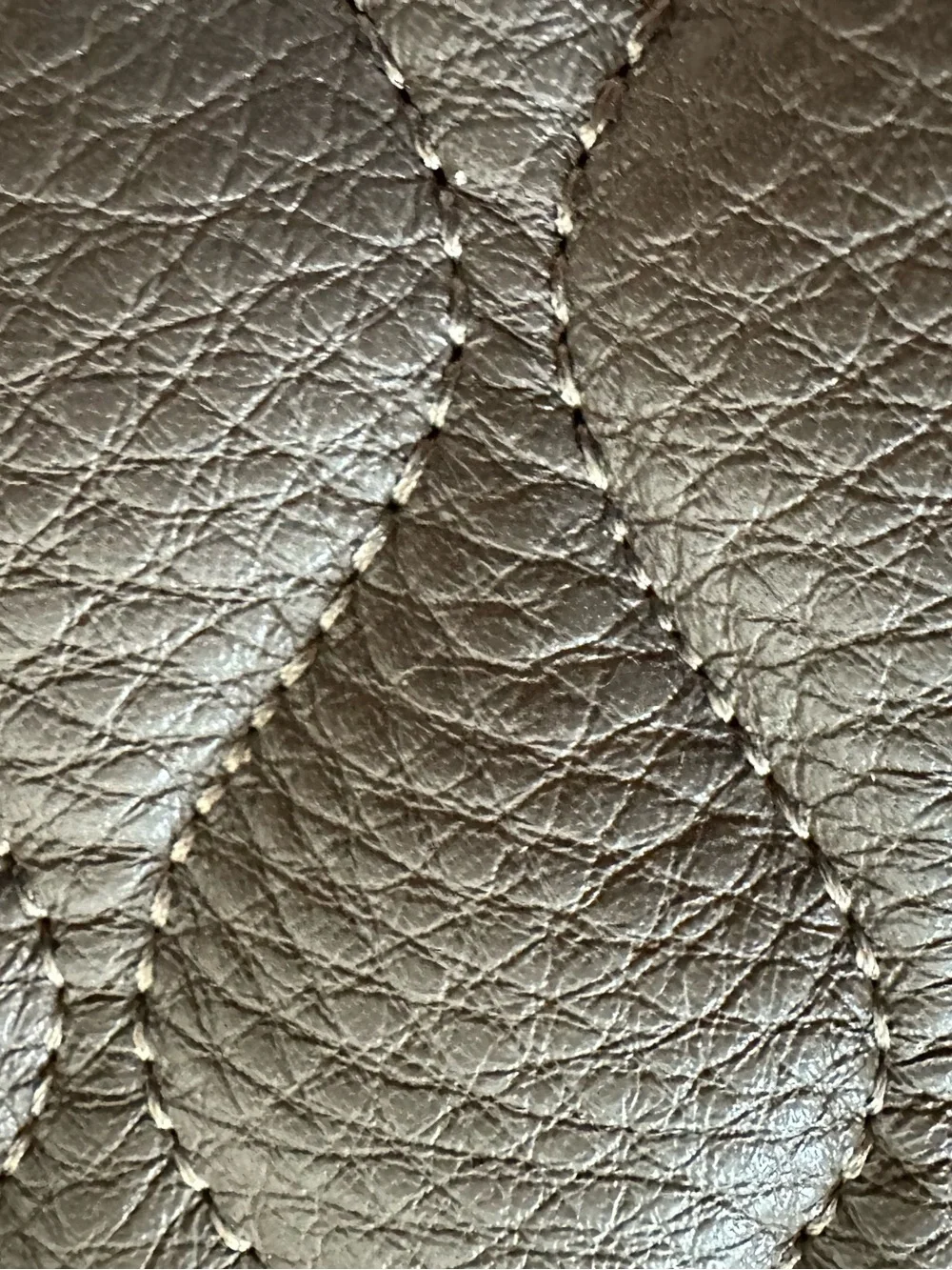 Vera Bradley Quilted Taupe Satchel with Black Trim and Gold Hardware